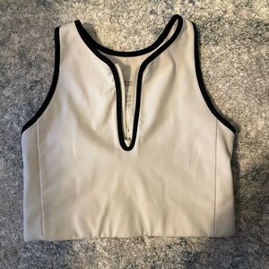 Girlfriend Collective Ivory Zip Front Dylan Tank Bra